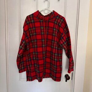 🌲 90s Vintage Pebble Court Cozy Plaid Sweatshirt - Size L 🌲